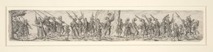 Marscherande soldater med en fanbärare av Johann Theodor de Bry