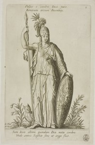 Pallas Athena, plåt 6 från Parnassus Biceps av Johann Theodor de Bry