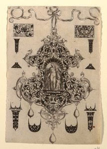 Tallrik 4, från en serie av åtta hängsmycken med kardinaldygderna av Johann Theodor de Bry