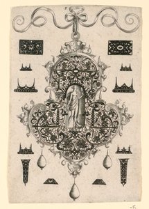 Tallrik 5, från en serie av åtta hängsmycken med kardinaldygderna av Johann Theodor de Bry