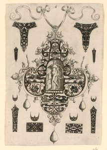 Tallrik 6, från en serie med åtta hängsmycken med kardinaldygderna av Johann Theodor de Bry