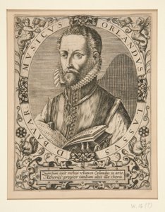 Porträtt av Orlando Lassus, från J.J. Boissard, av Johann Theodor de Bry