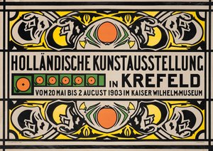 Affisch som annonserar den holländska konstutställningen i Krefelds Kaiser Wilhelm Museum av Johan Thorn Prikker