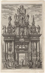 Frontispice med triumfbåge med Kristus och apostlarna av Johann Ulrich Kraus