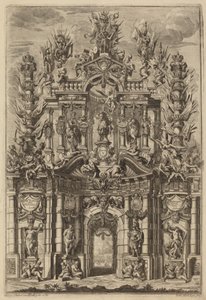 Triumfbåge för Charles V av Johann Ulrich Kraus, after Peter Schubert von Ehrenberg