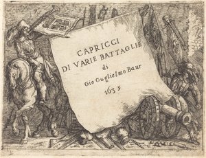 Caprics av ​​olika strider Titelsida, 1635. av Johann Wilhelm Baur