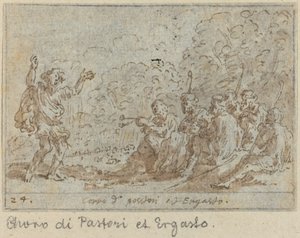 Kör av herdar och Ergasto av Johann Wilhelm Baur