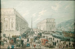 Utsikt över hamnen i Messina av Johann Wilhelm Baur