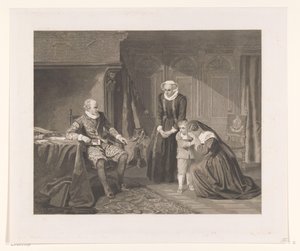 Reinier van Oldenbarnevelts mor, hustru och son ber Maurits om nåd, 1623 av Johann Wilhelm Kaiser (I)