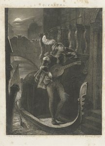 Gondol vid moonshine av Johann Wilhelm Kaiser (I)