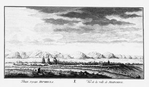 Utsikt över Nerchinsk, ca 1735