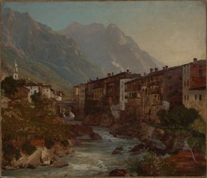 Utsikt över Chiavenna av Johann Wilhelm Schirmer