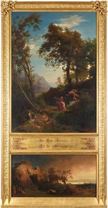 Isaks offer (ovan). Abrahams klagan över Sara (nedan). Ur serien "Tolv bibliska landskap med Abrahams historia"