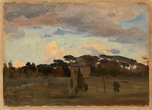 ”Casina di Raffaello” i Villa Borgheses park av Johann Wilhelm Schirmer