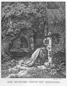 Den bedjande nunnan av Johann Wilhelm Schirmer