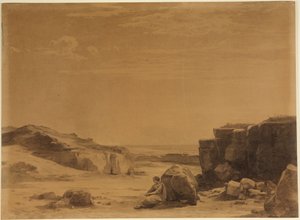 Hagar i öknen (Första Moseboken 21, 16) av Johann Wilhelm Schirmer