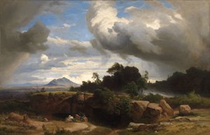 Annalkande åskväder i den romerska Campagnan av Johann Wilhelm Schirmer