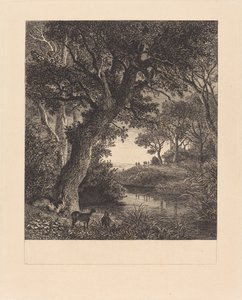 Jägare som lämnar en skog av Johann Wilhelm Schirmer