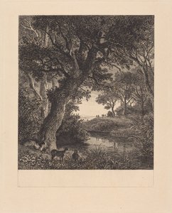 Jägare lämnar en skog av Johann Wilhelm Schirmer