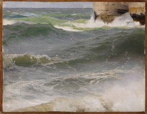 Havsstudie vid Etretat (med klippkusten till höger)