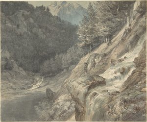 Bergslandskap med en flod