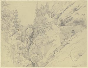 Via Mala, ovanför stenbron av Johann Wilhelm Schirmer
