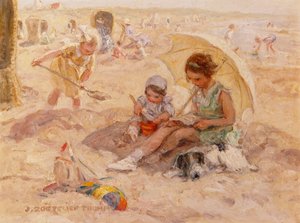 Beach Pleasure (olja på duk) av Johann Zoetelief Tromp