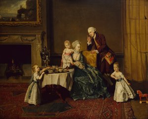Ett gruppporträtt av John 14th Lord Willoughby de Broke och hans familj
