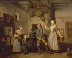 David Garrick och Mary Bradshaw i The Farmers Return av David Garrick, c.1762 av Johan Joseph Zoffany
