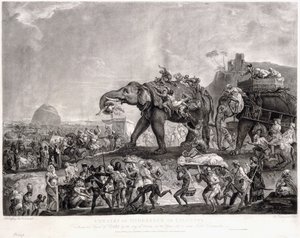 Hyderbecks ambassad till Calcutta, från vesiren av Oude, genom Patna, år 1788, för att träffa Lord Cornwallis, ca. 1800 av Johan Joseph Zoffany