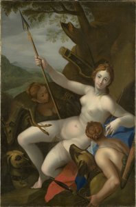 Diana med nymfer, hundar och vilt