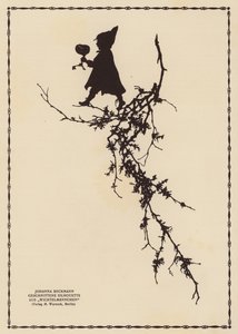 Silhuett av en älva (litografi) av Johanna Beckmann