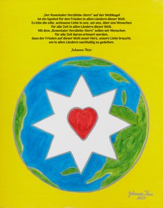 Rosental Heart Love Star som en symbol för fred i alla världens länder