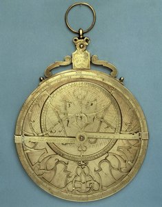 Astronomiskt instrument: en astrolabium av Johannes Stoeffler (Stoffler) (1452-1531), tillverkad på 1500-talet. Paris, Brieux Collection av Johannes Stoeffler