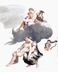 Jupiter och Callisto (tryck) av Johannes (after) Teyler