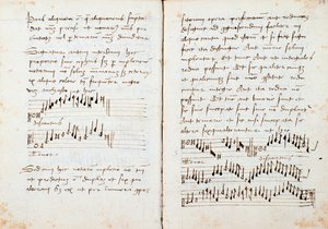 Sida från A Musical Theory Book av Johannes Tinctoris av Johannes (c.1435 1511) Tinctoris