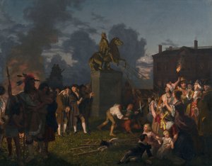 Nedtagning av statyn av kung George III, N.Y.C.