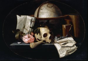 Vanitas stilleben, ca 1655 (olja på ekpanel) av Johannes Borman