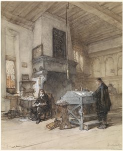 Arkiv i Veere med figurer i 1600-talsdräkt av Johannes Bosboom