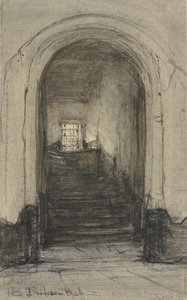Trappan i Prinsenhof i Delft, där prins Willem I mördades 1584 av Johannes Bosboom