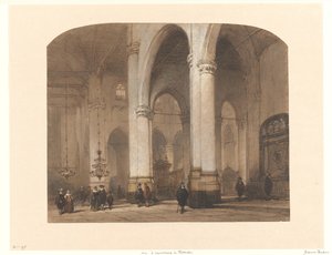 Utsikt i St. Laurenskerk i Rotterdam av Johannes Bosboom