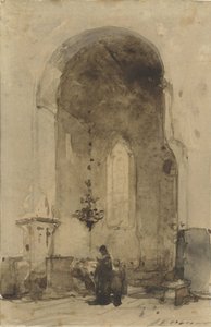Interiör av Geertekerk i Utrecht av Johannes Bosboom