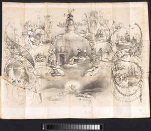 Tecknad i Leiden studentalmanacka, 1854
