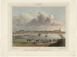 Utsikt över Nijmegen från fastan Utsikt över staden Nijmegen från byn Lent att se (titel på objekt) Nymegen. (titel på objekt)