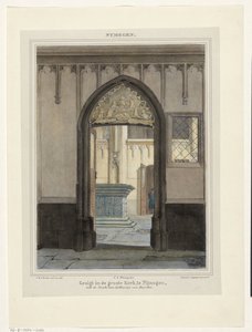 Utsikt över graven i Stevenskerk i Nijmegen Utsikt i Grote Kerk, i Nijmegen, med Katarina av Bourbons grav. (titel på objekt) Nymegen. (serietitel på objekt)