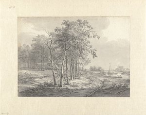 Landskap med en väg längs ett vatten