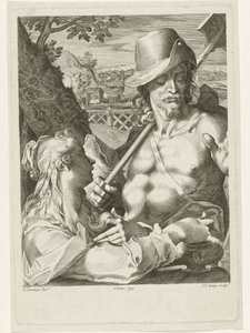 Kristus visar sig som trädgårdsmästare för Maria Magdalena av Johannes Fredericus Lange