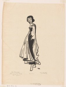 Början av dansen, stigande (originaltitel på objektet) Javanesisk dansare (original serietitel på objekt) av Johannes Frederik Engelbert ten Klooster (signed by artist)