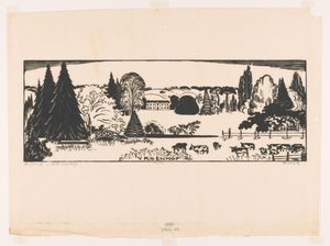Landskap i södra Limburg (originaltitel på objekt) Vroenhof (titel på objekt) av Johannes Frederik Engelbert ten Klooster (signed by artist)