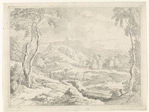 Landskap med herdar Landskap efter Gaspar Poussin (serietitel) av Johannes Glauber